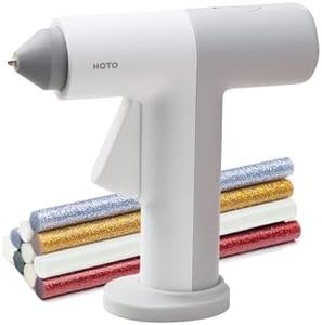HOTO Cordless Hot Glue Gun, Minimalist Style, 30s Heating Fast, Smart Power-Off, Compact Size, Intelligent Temperature Control, USB-C Rechargeable,10 Glue Sticks for Crafts, DIY Arts, Home Repairs