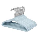 ManGotree Velvet Baby Clothes Hangers, Baby Toddler Kids Hangers with Swivel Hook,Notched Shoulder Design for Kids and Children Clothes(30 Pack,Blue)