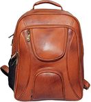 Da leather villa Leather Backpack For men office use (H 17x L 12x W 6) Inches with 16 inches laptop compartment (Tan)