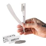 Professional Straight Razor - Ultra Exposed Straight Razor Kit with 10 Derby Premium Blades, 2mm Exposed (Apollo13)