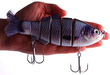 8" Spring Shad Multi Jointed Swimbait Bass Fishing Bait Hard Lure Slow Fast Sinking Life Like Big Gizzard Shad Minnow Bluegill Dark Sleeper Hooks (8" Gizzard SHAD)