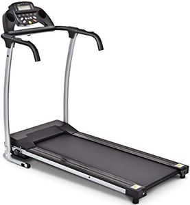 GYMAX Foldable Treadmill, Portable Treadmill with with 12 Preset Programs, LCD Monitor, Built-in Wheels & Pulse Sensor, Freestanding Easy Assembly Running Machine for Small Space Home Gym (Black)