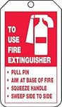 Accuform TRS218PTM RP-Plastic Fire Extinguisher Tag, Legend"FIRE Extinguisher Inspection Record", 5.75" Length x 3.25" Width x 0.015" Thickness, Red/Black on White (Pack of 5)