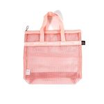 Mesh Travel Shower Caddy Tote Bag for Gym, Swim, Dorms, Bathrooms, Pink, Small