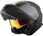 Martian Motorcycle Modular Full Face Helmet Flip up Dual Visor Sun Shield: HG362 Matt Black