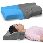 MY ARMOR Cool Gel Cervical Pillow for Neck Pain Spondylitis Neck, Orthopedic Memory Foam Pillow for Sleeping, Neck Support Contour Pillow for Shoulder Pain, Regular Size - 18.5 x 11 x 3.5 Inches