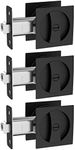 Haidms Pocket Door Lock 3 Pack, Matte Black Pocket Door Handle, Square Black Pocket Door Hardware, Matte Black Pocket Door Lock
