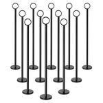 New Star Foodservice 27723 Ring-Clip Table Number Holder/Number Stand/Place Card Holder, 15-Inch, Set of 12, Black Finish