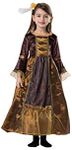 Dress Up America Renaissance Dress for Girls - Medieval Princess Costume - Brown Duchess Dress Up Includes Gown and Hair Pin