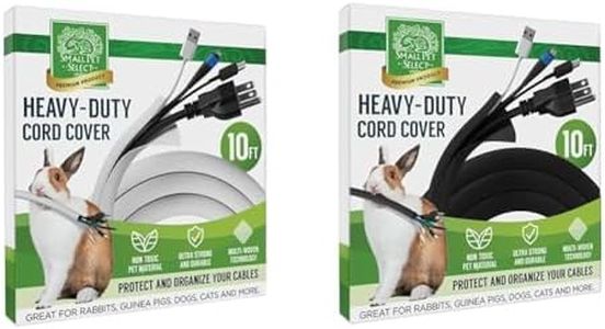 Small Pet Select Heavy Duty Cord Cover - White & Heavy Duty Cord Cover - Black, 10ft Each