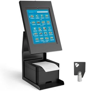 Mount-It! iPad Kiosk Stand with Printer Shelf – Locking Anti-Theft Tablet Enclosure for POS, Retail & Business – Rotating & Tilting Secure Checkout Stand for iPad 7-10, Air & Pro