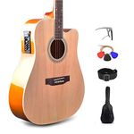 Kadence Frontier Series Spruce Wood Acoustic Guitar With Equalizer, Super Combo With Bag, 1 Pack Strings, Strap, Picks, Capo, Tuner And Guitar Stand