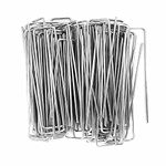 HAORONG Garden Pegs - Pack100 4"/100mm Heavy Duty Tent Pegs Galvanized Steel Landscape Staples, U-Shaped Ground Stakes for Camping, Weed Control Membrane, Artificial Grass, Netting, Fabric