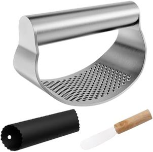 NILICAN Presse-ail - Outil de cuisine - Éplucheur d'ail professionnel - Broyeur de gingembre ergonomique - Économie de travail - Presse-ail à bascule en acier inoxydable