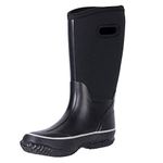 WTW Women's Neoprene Natural Rubber Rain Boots Snow Boots Winter Warm Waterproof Insulated Barn Rain Boots for Ladies (Mystical Black, numeric_7)