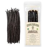 25 Large Vanilla Beans For Making Vanilla Extract Grade A - NON-GMO Fresh Vanilla Bean pods, 6-8" Inches, Plump, baking.