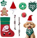 8 Pcs Christmas Dog Chew Toys: Dog Christmas Stocking Gifts - Washable Colored Cotton Rope Puppy Chew Interactive Toys Dog Tug of War Toy Rope Toy,Squeaky Plush Puppy Toy for Pets Small Medium Dogs