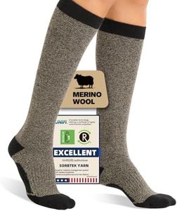 Iambamboo Merino Wool Compression Socks for Women Men, 15-20 mmHg Graduated, Soft & Breathable for Nurses, Running Athletic, Travel, Pregnancy S/M (Khaki)