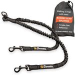 Sweetie Dog Lead Splitter – Dual Shock Absorbing Bungee Double Leash Coupler - Perfect Leads for Walking 2 Small to Medium Dogs on One Lead - No Tangle 360° Swivel Clip - Reflective Stitching