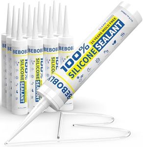 Silicone Caulk & Sealant Clear, 100% Waterproof Silicone Sealant, Shrink & Crack Proof, Silicone Sealant Caulking for Kitchen, Bathroom, RV, Interior & Exterior Use, 10.2 FL. OZ/300ML, 12 Pack