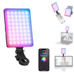 NEEWER VL67C RGB Selfie Light for iPhone, APP Control, 94 LED CRI97 2000mAh Rechargeable, Cold Shoe Mount as Camera Light, Portable Front&Back Phone Clip for TikTok, Video Conference Light for Laptop