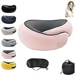 Flyhugs Neck Pillow,2024 New Flyhugs Neck Pillow,Wander Plus Travel Pillow,Memory Foam Travel Neck Pillow for Airplanes,Car, Office (Pink)