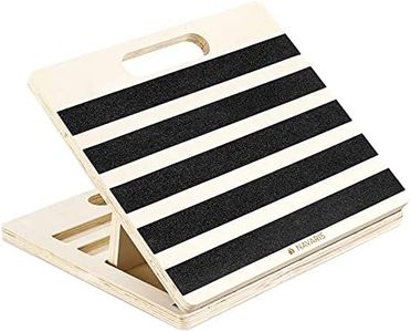 Navaris Slant Board Calf Stretcher - Adjustable Wood Incline Board for Stretching Calves - Wooden Exercise Wedge Tilt Ramp - with Grip Tape Strips