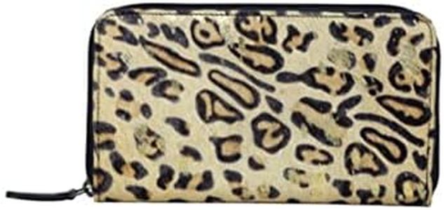 Tan & Brown Western Zippered Handheld Clutch for Women