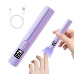 Mini UV Lamp for Gel Nails, Asimebesty Handheld UV Light for Nails, Portable LED Nail Lamp, Rechargeable Cordless U V Led Nail Lamp for Fast Curing, USB Small Nail Dryer with 2 Timers LED Screen