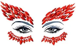Neva Nude Devil's Advocate Red Wing Jewel Face Crystal Sticker - Face Gems for Carnivals, Halloween, Festivals, Raves, & Parties | Medical Grade Adhesive, Waterproof, & Sweatproof | Made in USA
