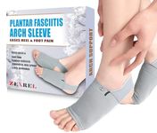 ZEXREL® Flat Foot Arch Support for Men & Women | Medial Arch Support for Flat Feet Correction Sleeve with Cushion | Plantar Fasciitis Leg Foot Pain Relief Product | Free Size | For Orthopaedic Shoes Slippers Foot Arch Socks (Gray - New socks)