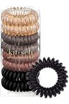 Kitsch Spiral Hair Ties for Women, Coil Hair Ties for Thick Hair, No Crease Hair Tie, Spiral Hair Ties No Damage, Hair Coils & Phone Cord Hair Ties for Thin Hair, Hair Ties Spiral, 8pcs (Brunette)