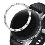 kwmobile Protective Bezel Ring Compatible with Samsung Galaxy Watch (46mm) / Galaxy Gear S3 Frontier & Classic - Aluminum Ring for Smart Watches - Silver/Black