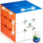 Monster Go Magnetic 3x3 Speed Cube, Original 3x3 Cube 3D Puzzle Fidget Cube Stress Relief Toy Games for Adults and Kids - Gift Choice for Christmas New Year Stocking Stuffer(Premium Package)