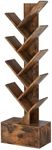 Gewudraw 9 Tier Tree Bookshelf, Tree Bookcase with Drawer, Floor Standing Tall Wood Book Shelves Organizer for Living Room, Bedroom, Home Office, Rustic Brown