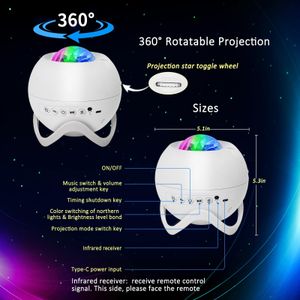 Galaxy Star Projector with Bluetooth Speaker – Night Light for Kids