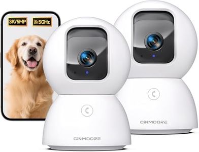 5G Wi-Fi 3K Security Camera Indoor 2-Pack, Free AI Tracking Facial Recognition, 5MP Pet/Dog Camera with Speaker/Phone App, PTZ WiFi Baby Monitor Cameras for Home Security(Eco-friendly No Plug Version)