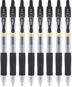 Pilot, G2 Premium Gel Roller Pens, Extra Fine Point 0.5 mm, Pack of 8, Black