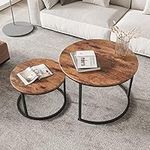 FOUBAM Round Nesting Coffee Table S