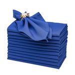 Gala Houseware Spun Polyester Dinner Napkins 18 x 18 inch - Royal Blue 12 Pack Solid Washable Cloth Napkins - Ideal for Events, Wedding, Party, Commercial and Home Use.