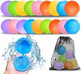 SOPPYCID 18PCS Reusable Water Balloons - Quick Fill Water Balls Toys For Toddler Age 4-8 - Refillable Magnetic Self-Sealing Water Splash Bomb For Summer Party Pool Outdoor Beach Toys for kids Age 8-12