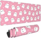 Pink Cute Ghost Mouse Pad XL 31.5 X