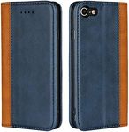 Cavor for iPhone SE 2020/ iPhone SE 2022 Case, iPhone 7/8 Case,Premium Leather Folio Flip Wallet Case Cover Magnetic Closure Book Design with Kickstand Feature & Card Slots(4.7")-Blue