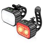 CIRYCASE Bike Lights Front and Back, Super Bright Bicycle Lights USB Rechargeable, IPX6 Waterproof Bike Light Set for Night Riding/Camping/Backpack, 8+12 Lighting Modes, Longer Battery Life