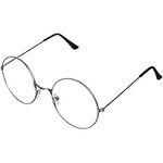 ROSENICE Round Eyeglasses Unisex Retro Clear Lens Glasses Ultra Light for Cosplay(Silver)