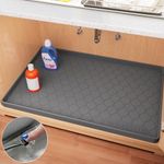 WINISOK Under Sink Mat - 28" x 19" Shelf Protector for Kitchen Bathroom and Laundry,Cabinet Organizers, Waterproof Multi-Purpose liner, Flexible Silicone Drip Tray