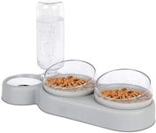 3-In-1 Cat Food And Water Bowl Set, Cat Bowls With Stand, Double Cat Bowls with Water Dispenser For Pet，Food And Water Feeder For Small Medium Dogs Cats