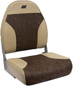 Wise 8WD588PLS-662 Mid-Back Fishing Boat Seat with Logo, (Sand/Brown)