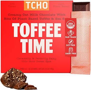 TCHO Organic Toffee Time Oat Milk Chocolate with Sea Salt - 100% Plant-based, Vegan, Soy-Free, Gluten-Free, Pure Cacao Bars - Sweet & Salty Treat, Perfect for Gifting (2.5 OZ)