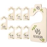 8pcs Baby Clothes Dividers, Baby Wardrobe Dividers Double-Sided Nursery Hanger Dividers Baby Closet Organizer Dividers from Newborn to 24 Months for Baby Room Decor